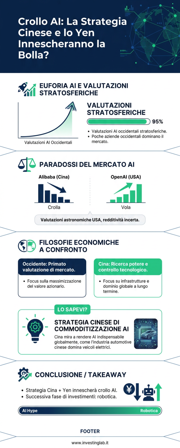 Infografica 1 -- Crollo AI: La Strategia Cinese e lo Yen Innescheranno la Bolla?
