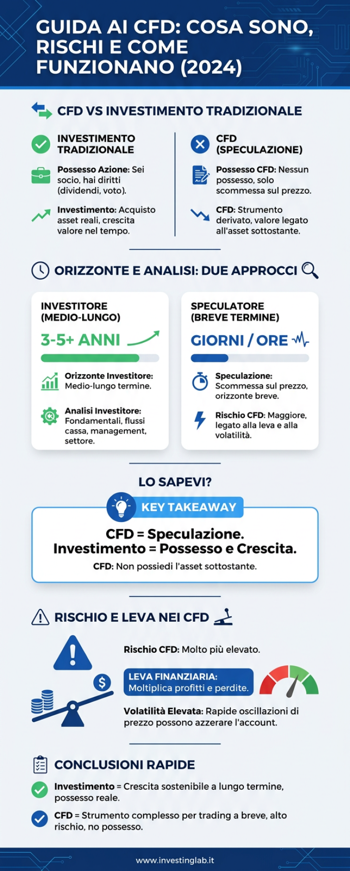 Infografica 3 -- Guida ai CFD: Cosa Sono, Rischi e Come Funzionano (2024)