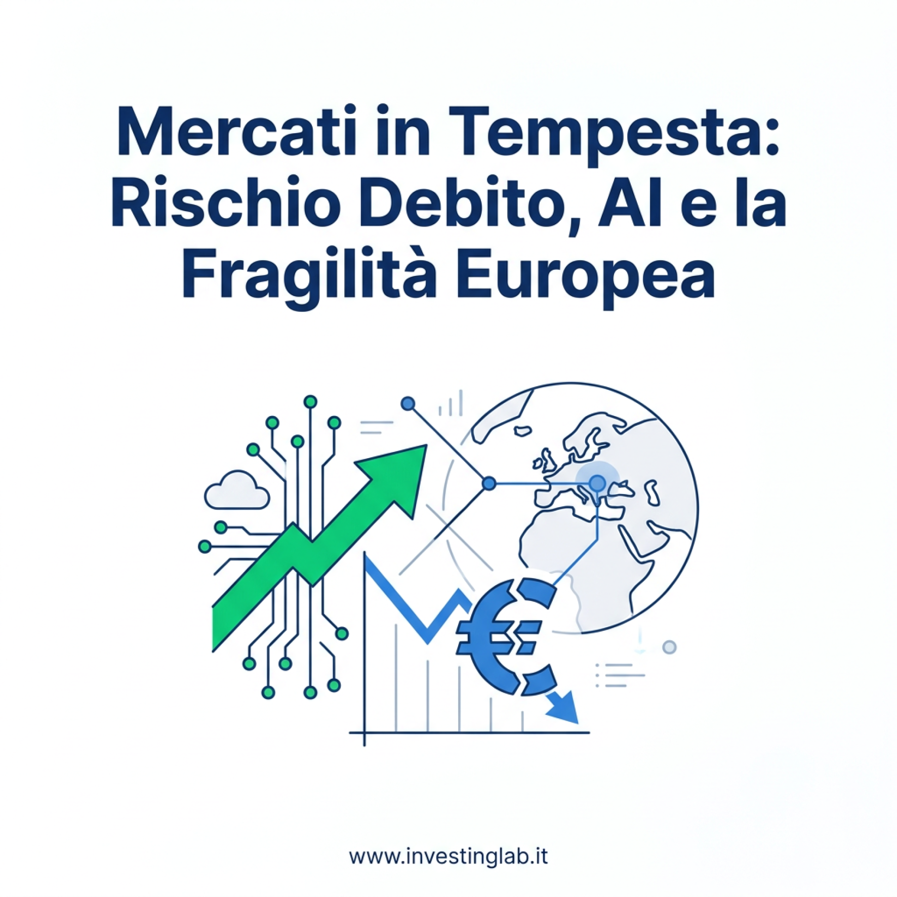 Copertina — Mercati in Tempesta: Rischio Debito, AI e la Fragilità Europea