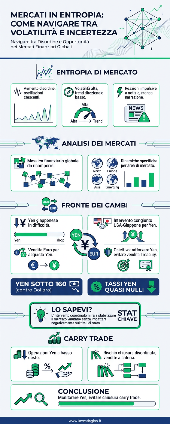 Infografica 1 -- Mercati in Entropia: Come Navigare tra Volatilità e Incertezza