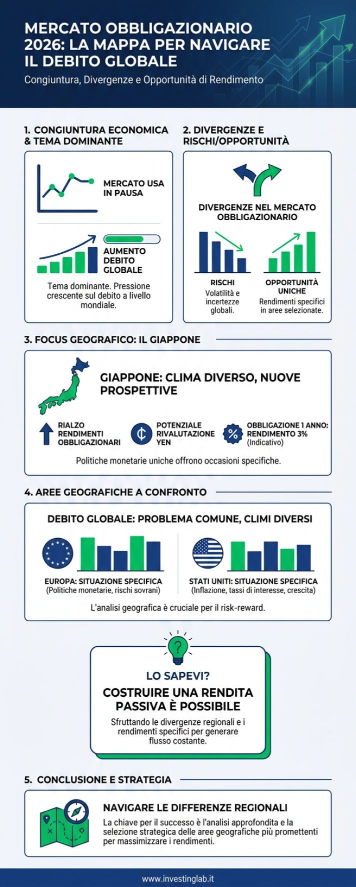 Infografica 1 -- Mercato Obbligazionario 2026: La Mappa per Navigare il Debito Globale